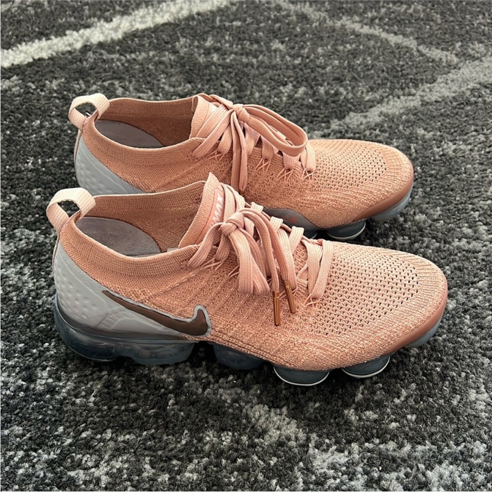 Nike Air VaporMax Flyknit 2 Rose Gold Women's -942843-602 - SZ 7 Comfort Fit - Picture 5 of 12